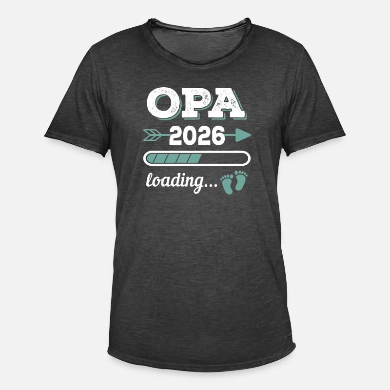 Opa 2026 Loading Werdender Großater Geschenkidee - Männer Vintage T-Shirt - Vintage Schwarz