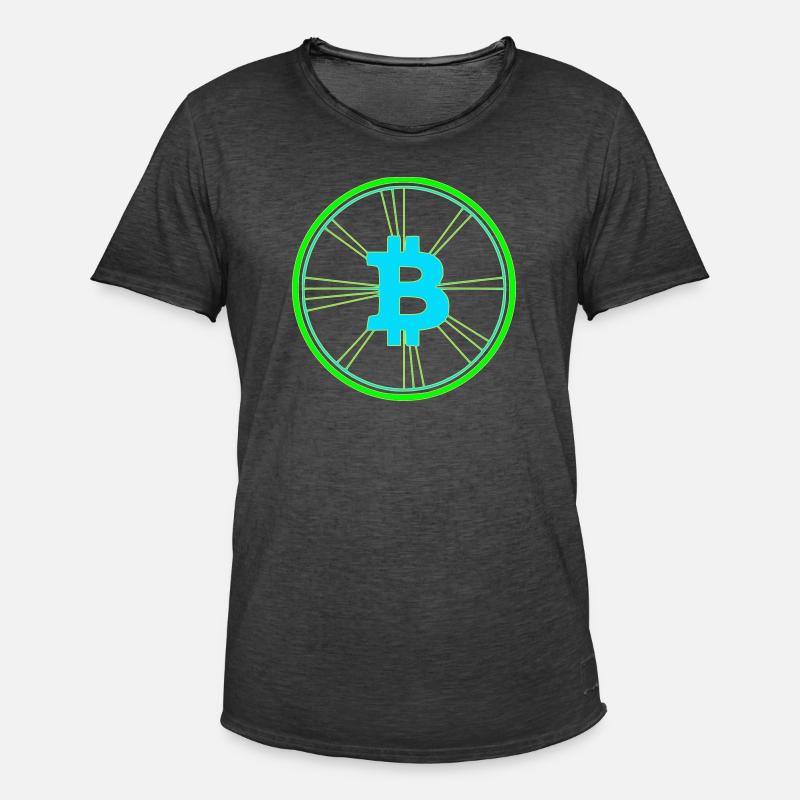 Bitcoin Wireframe Speed Future Vector - Men's Vintage T-Shirt - washed black