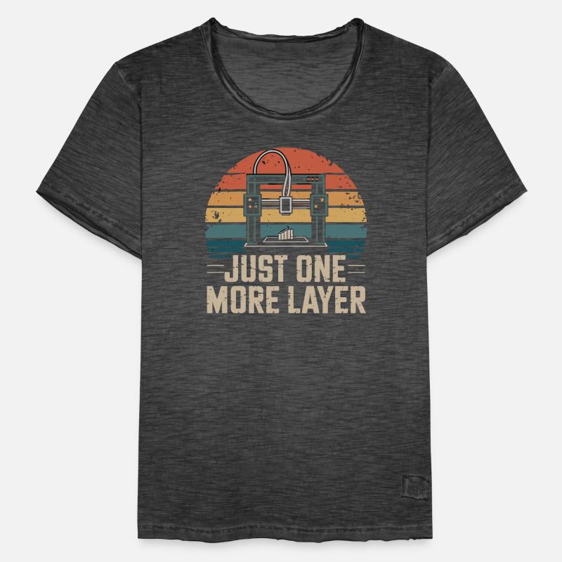 Just One More Layer Retro 3D Printer Saying for Men's Vintage T-Shirt