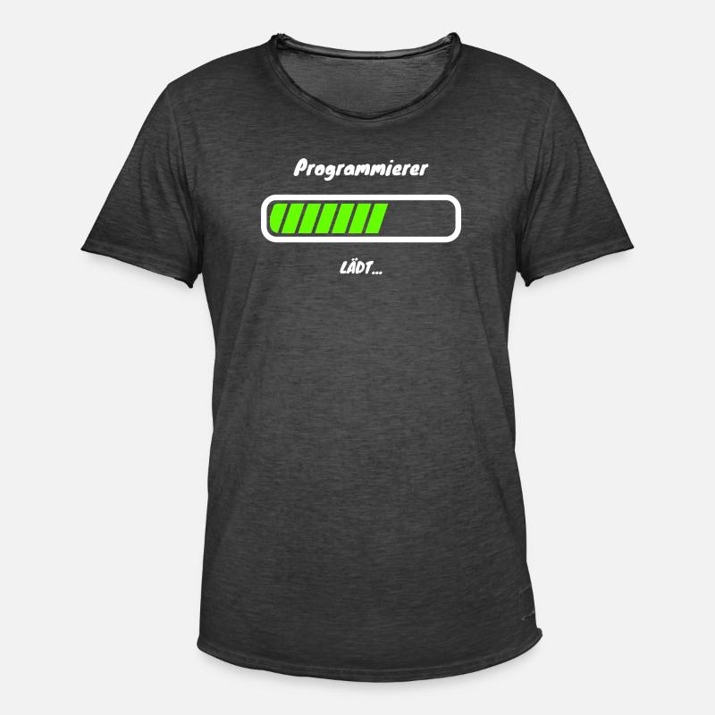 Programmer Loading Software Development - Men's Vintage T-Shirt - washed black