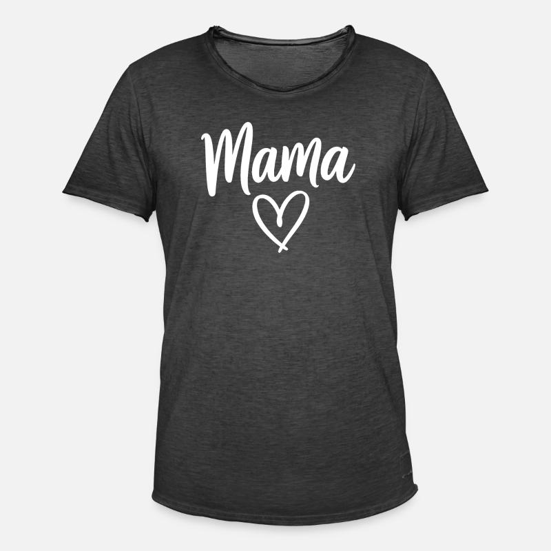 Mama Heart Script Logo - Männer Vintage T-Shirt - Vintage Schwarz