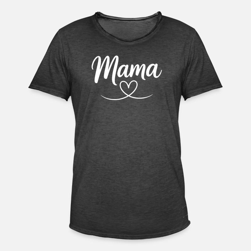 Mama Heart Script - Men's Vintage T-Shirt - washed black