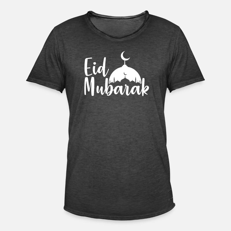 Silhouette der Eid Mubarak-Moschee - Männer Vintage T-Shirt - Vintage Schwarz