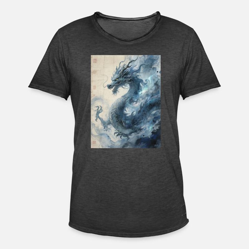 Die Sternennacht: Blauer Drache – Aether - Männer Vintage T-Shirt - Vintage Schwarz