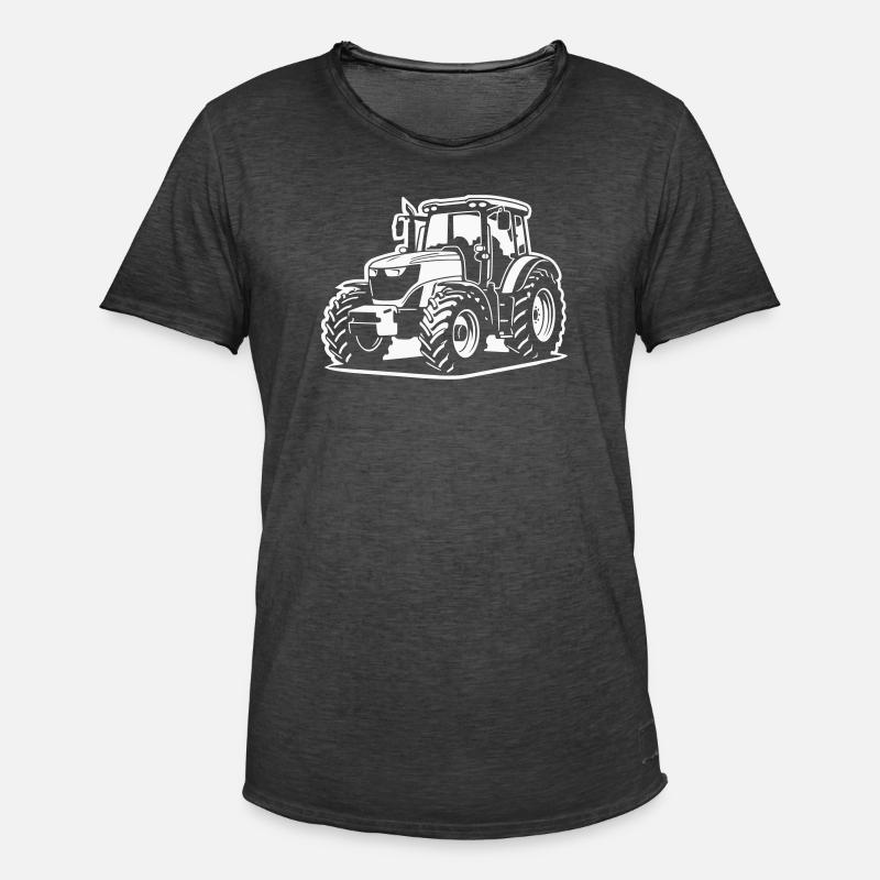 Traktor / Trecker / Schlepper (Differenzbild) - Männer Vintage T-Shirt - Vintage Schwarz