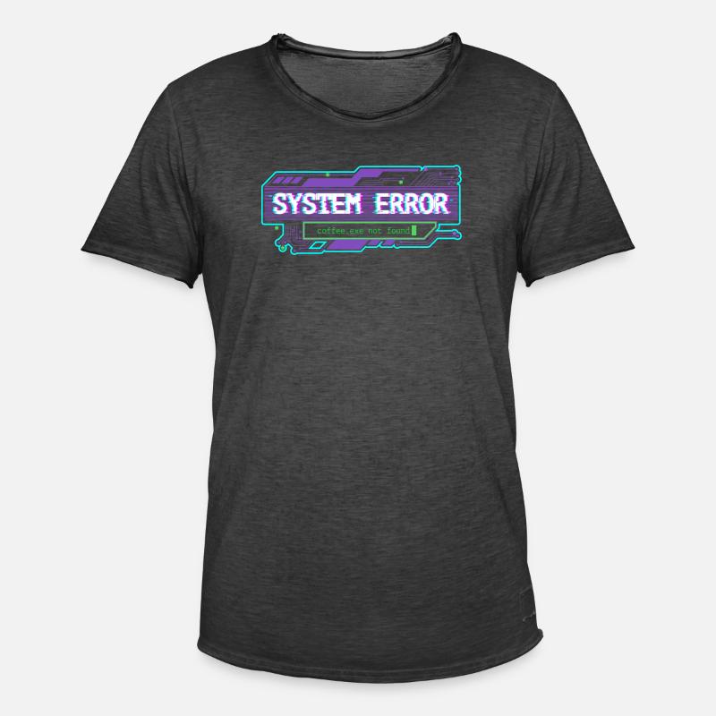 System Error – coffee.exe not found - Männer Vintage T-Shirt - Vintage Schwarz