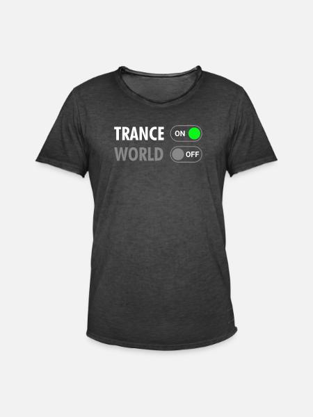 Trance On World Off - Rave Style - Men's Vintage T-Shirt - washed black