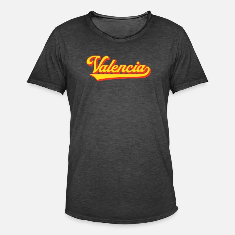 Valencia Script Logo - Men's Vintage T-Shirt - washed black