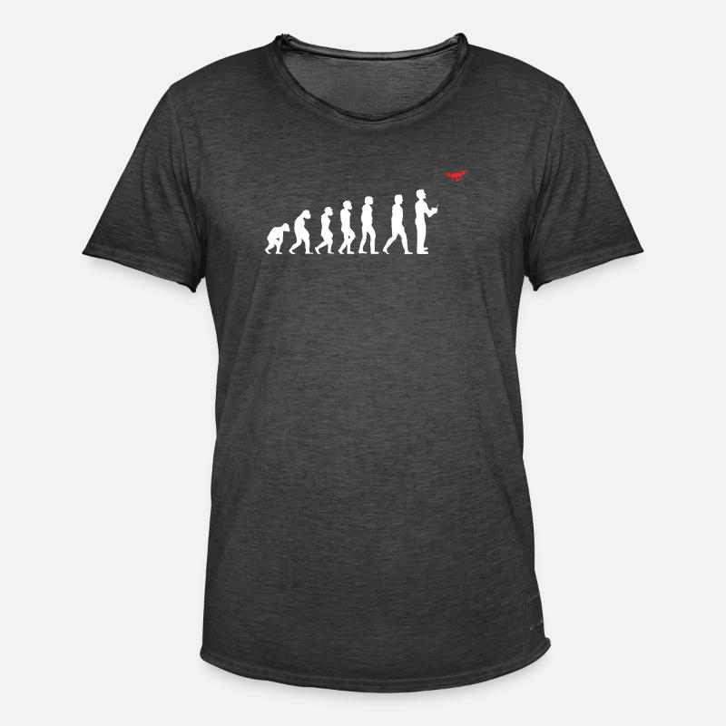 Evolution des Menschen Drohne Pilot - Männer Vintage T-Shirt - Vintage Schwarz