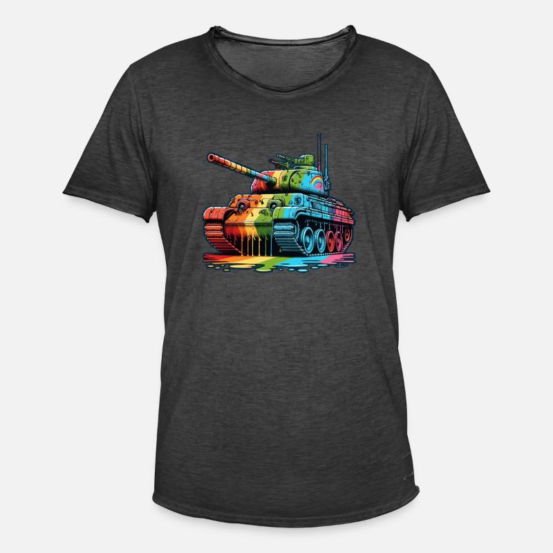 FRIEDENS-PANZER - Männer Vintage T-Shirt - Vintage Schwarz