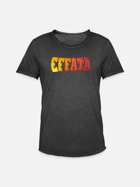 EFFATA - Men's Vintage T-Shirt - washed black