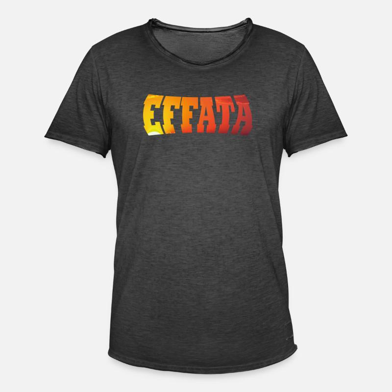 EFFATA - Men's Vintage T-Shirt - washed black