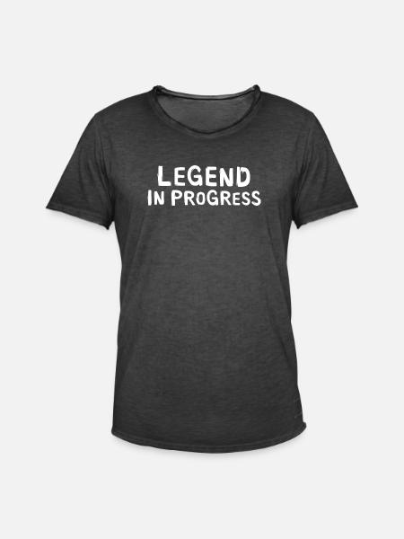 Legend in Progress - funny sayings - Men's Vintage T-Shirt - washed black
