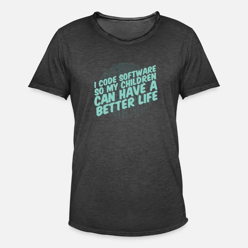 Entwickler Coder Programmierer Elternteil - Männer Vintage T-Shirt - Vintage Schwarz