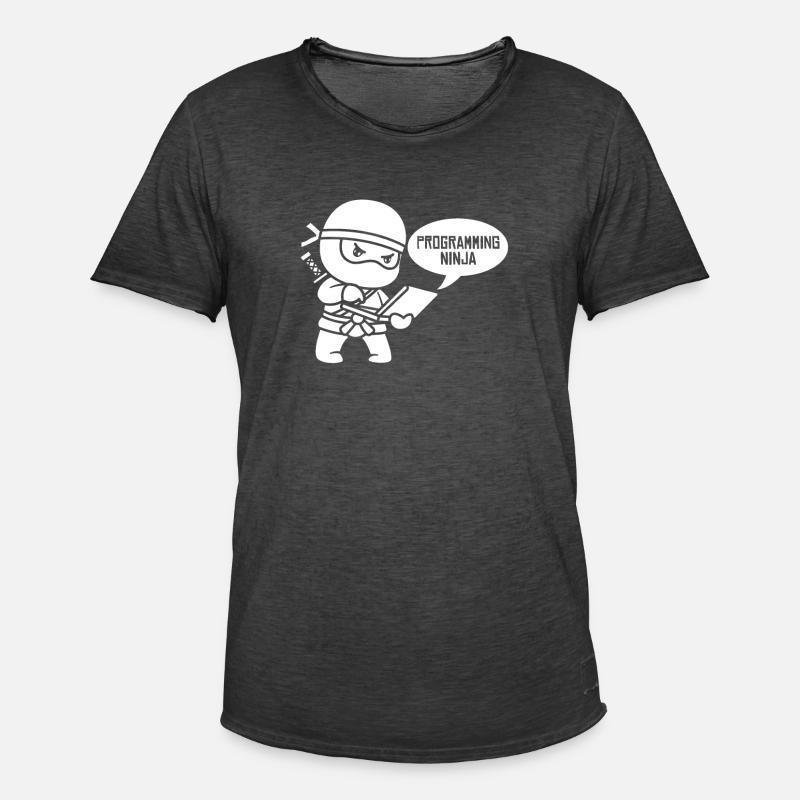 Entwickler Coder Programmierer Ninja - Männer Vintage T-Shirt - Vintage Schwarz