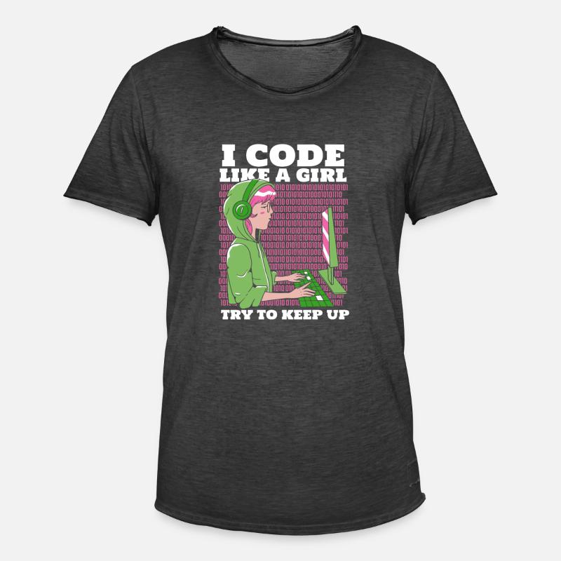 Developer Coder Programmer - Men's Vintage T-Shirt - washed black