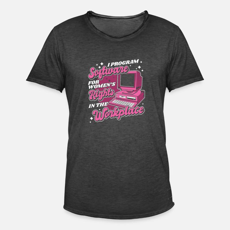Developer Coder Programmer Workstation - T-shirt vintage Homme - noir vintage
