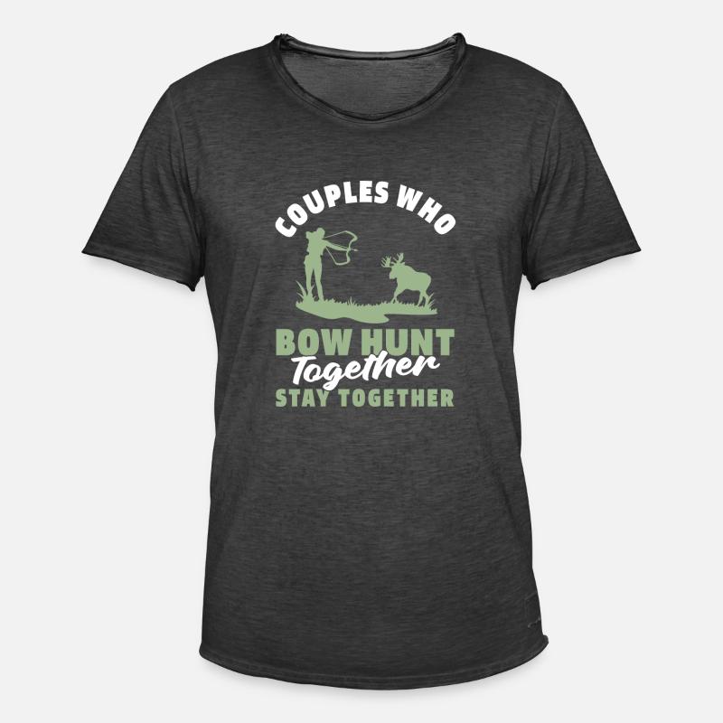 Bogenjagd Bogenjäger Paar - Männer Vintage T-Shirt - Vintage Schwarz