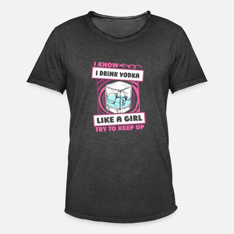 Vodka Wodka Mädchen - Männer Vintage T-Shirt - Vintage Schwarz