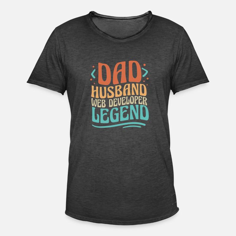 Web Developer Web Developer Father - Men's Vintage T-Shirt - washed black