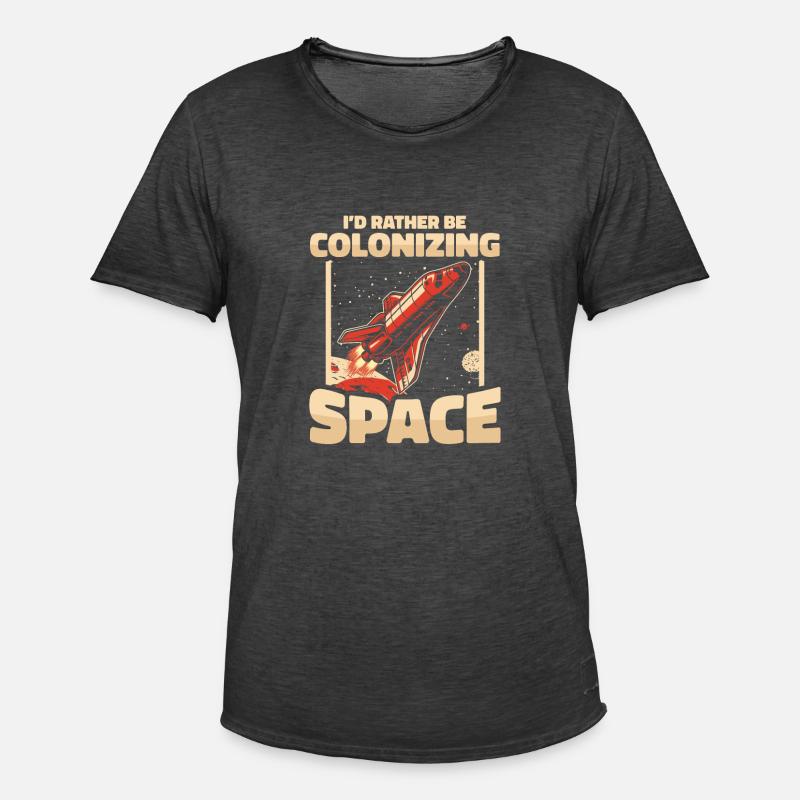 space, space, rocket, space colonization - Men's Vintage T-Shirt - washed black
