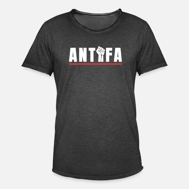 Antifa Protestfaust Antifaschistisches Statement - Männer Vintage T-Shirt - Vintage Schwarz
