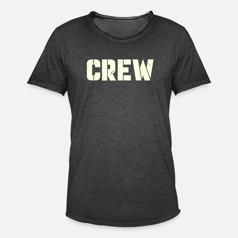 crew - Männer Vintage T-Shirt - Vintage Schwarz