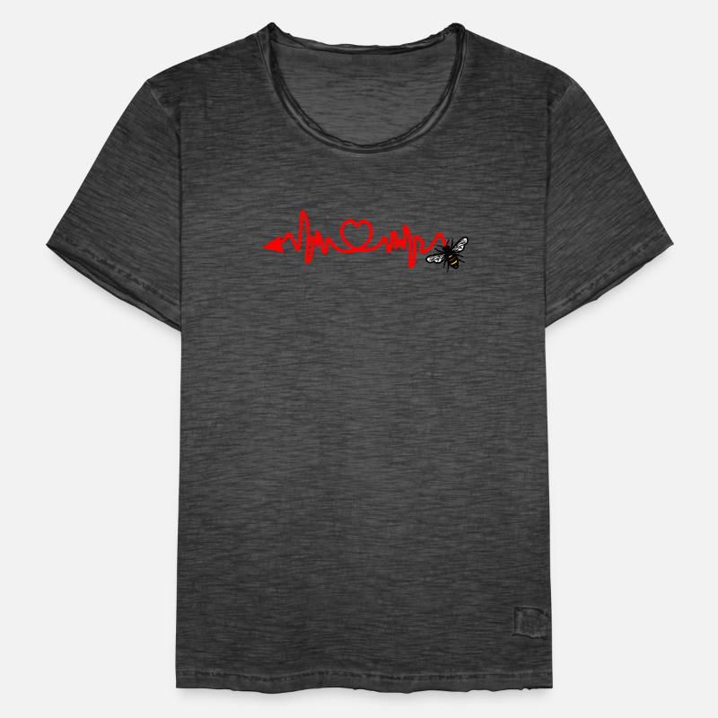 Cardio-Herzfrequenz, Biene mit Stachel oder Pfeil Männer Vintage T-Shirt