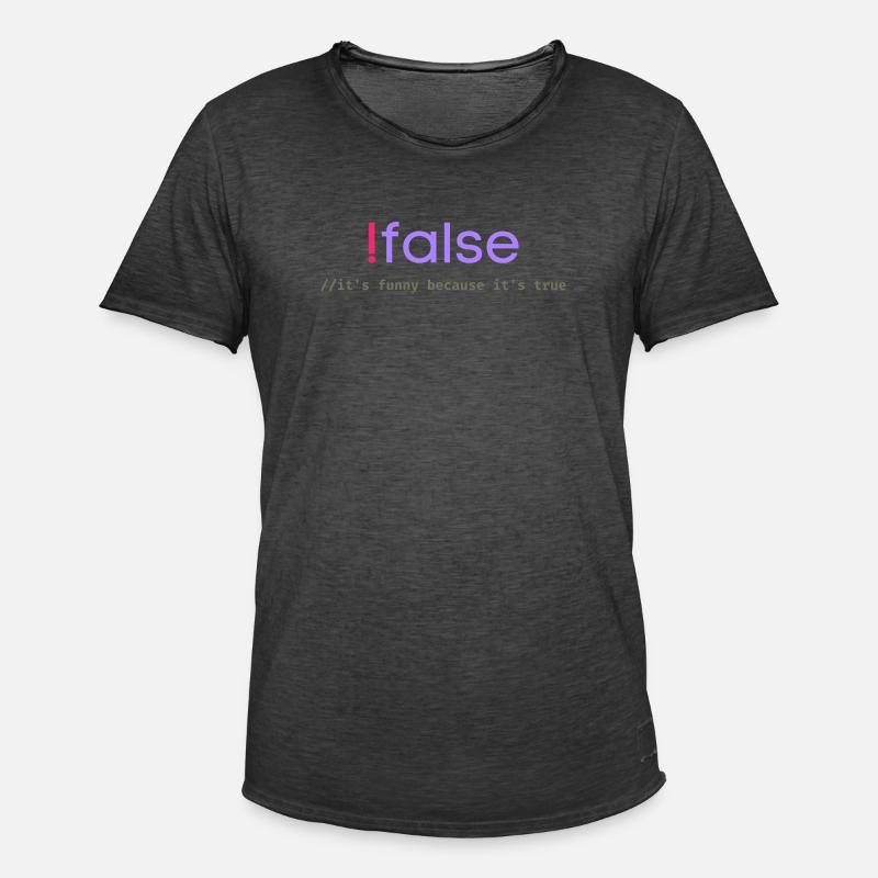 Ifalse Funny Coder Programming Pun - Men's Vintage T-Shirt - washed black