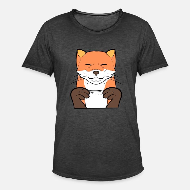 Fox Kaffee Kaffee-Trinker Geschenk - Männer Vintage T-Shirt - Vintage Schwarz