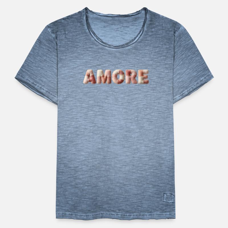 Amore Plush Stitch Patchwork Gift Men's Vintage T-Shirt