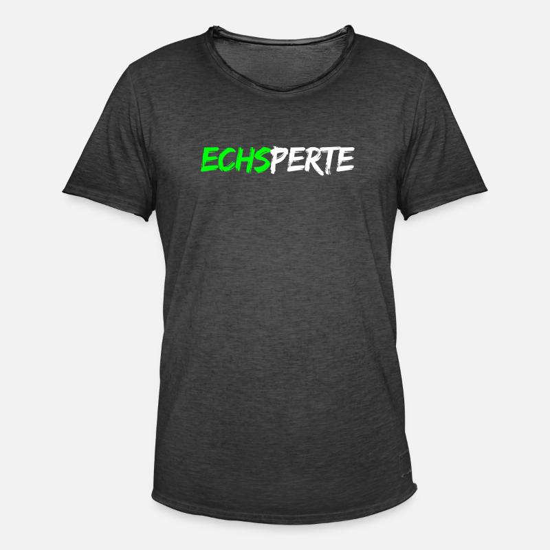 Echsperte - Experte, lustiger Wortwitz - Männer Vintage T-Shirt - Vintage Schwarz