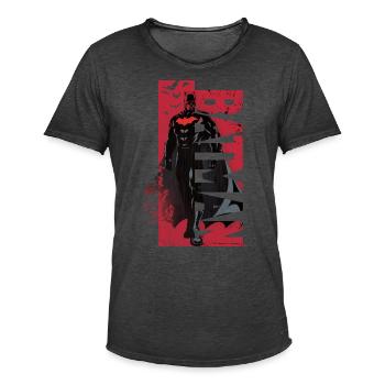 Batman In Coolem Roten Design - Männer Vintage T-Shirt - Vintage Schwarz - Vorne