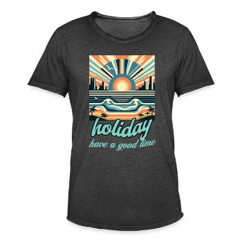 vakantie, vakantie, vakantie - Mannen Vintage T-shirt - vintage zwart - Voor