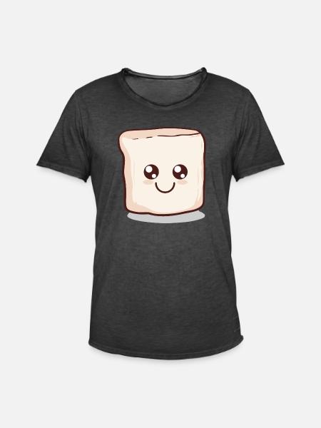 Kawaii Marshmallow | S'more | Camping - Men's Vintage T-Shirt - washed black