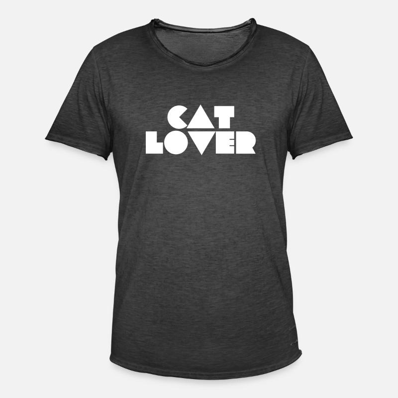 cat lover - Men's Vintage T-Shirt - washed black