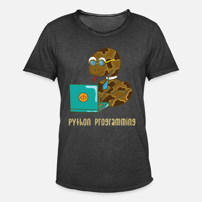 PYTHON PROGRAMMING - Männer Vintage T-Shirt - Vintage Schwarz