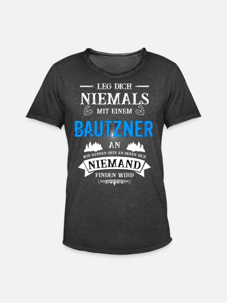 Bautzner - Männer Vintage T-Shirt - Vintage Schwarz