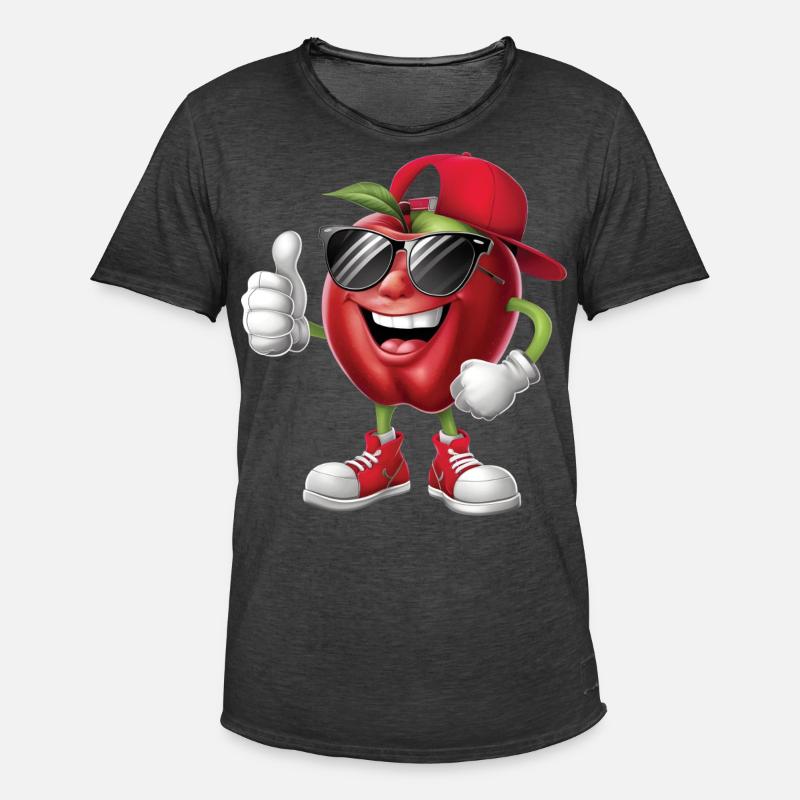 Apfel - Männer Vintage T-Shirt - Vintage Schwarz