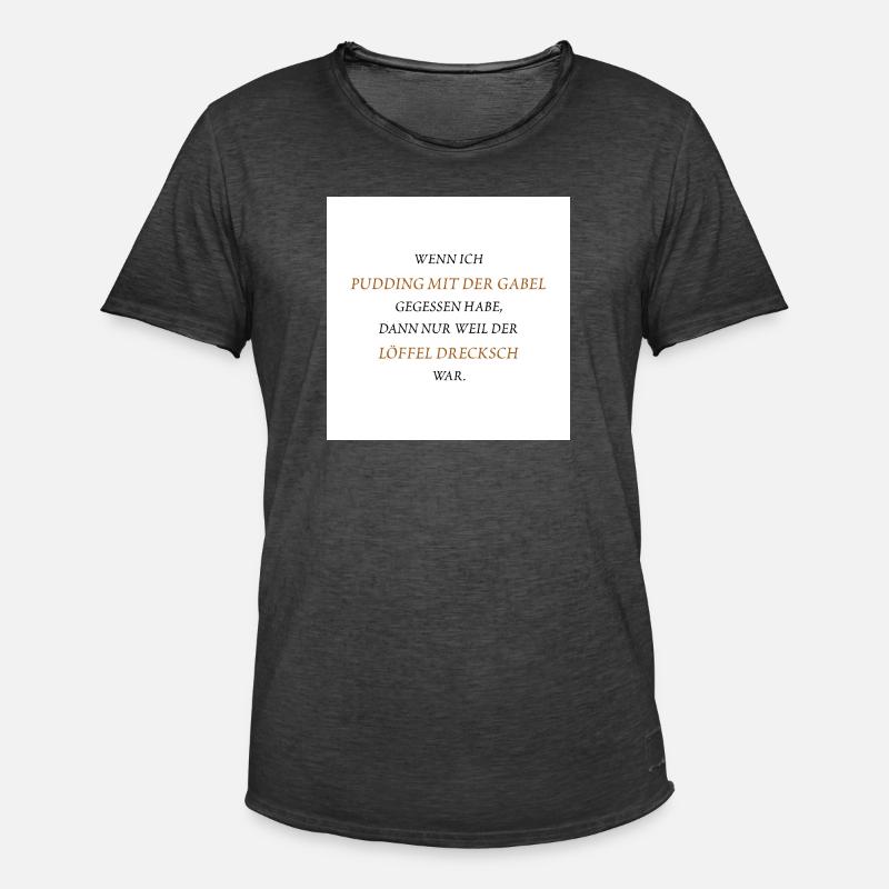 Pudding mit der Gabel - Männer Vintage T-Shirt - Vintage Schwarz