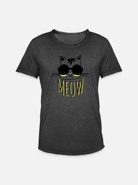 Cool Cat - Men's Vintage T-Shirt - washed black