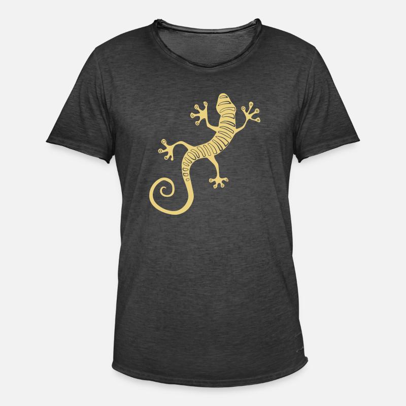 Coole Salamandereidechse oder Gecko - Männer Vintage T-Shirt - Vintage Schwarz
