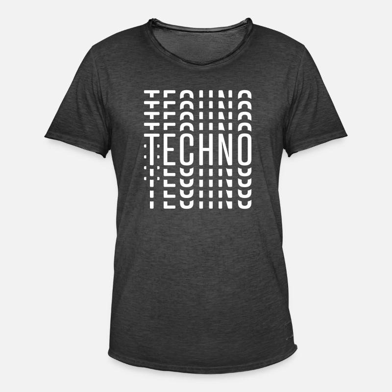 TECHNO TECHNO TECHNO - Männer Vintage T-Shirt - Vintage Schwarz