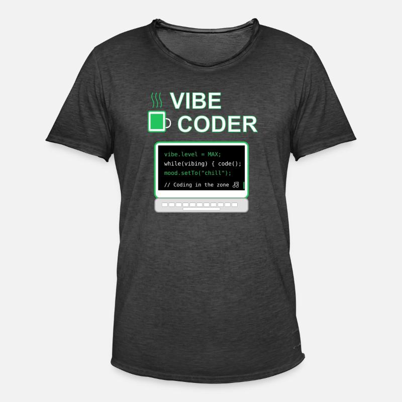 Vibe Coder - Männer Vintage T-Shirt - Vintage Schwarz