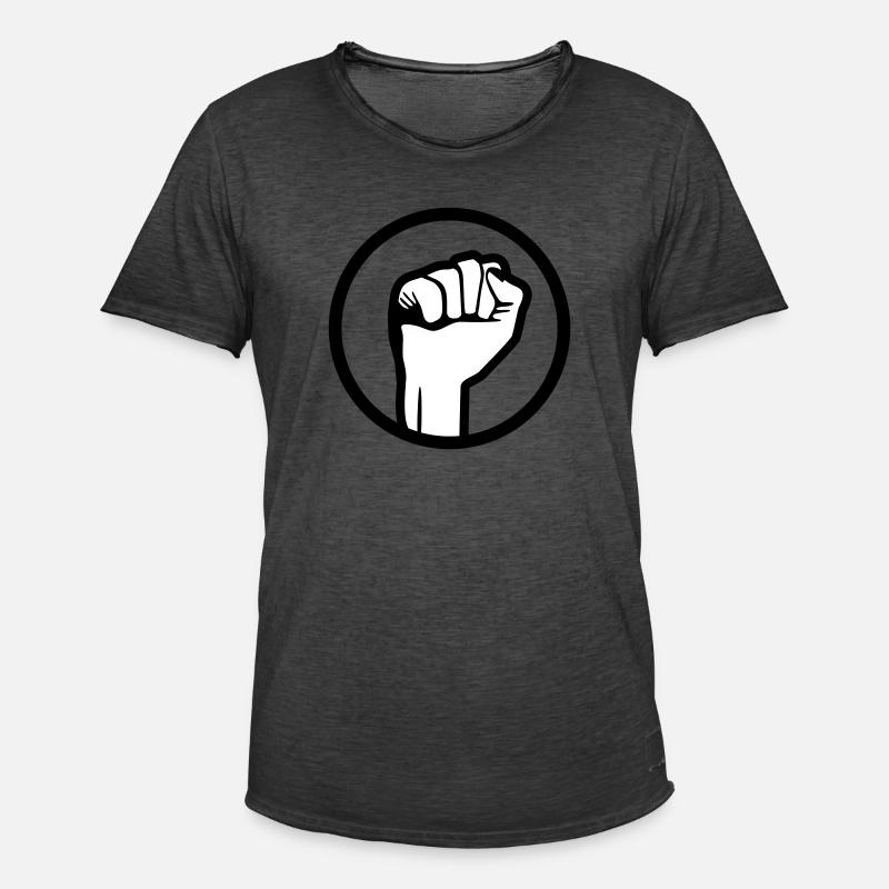 Faust, Demonstration, Protest - Männer Vintage T-Shirt - Vintage Schwarz