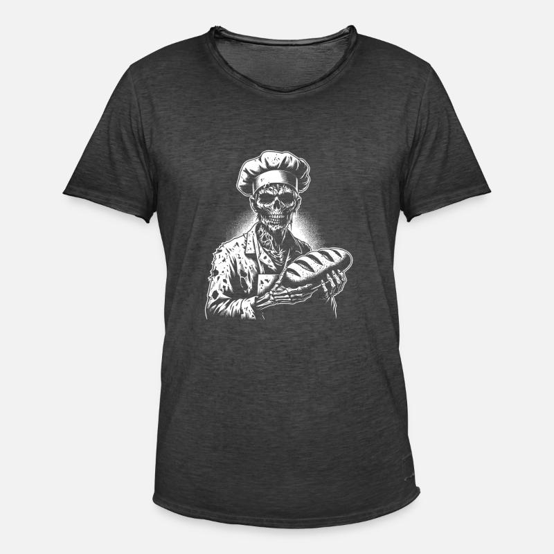 Zombie Baker Creepy Baker - Men's Vintage T-Shirt - washed black