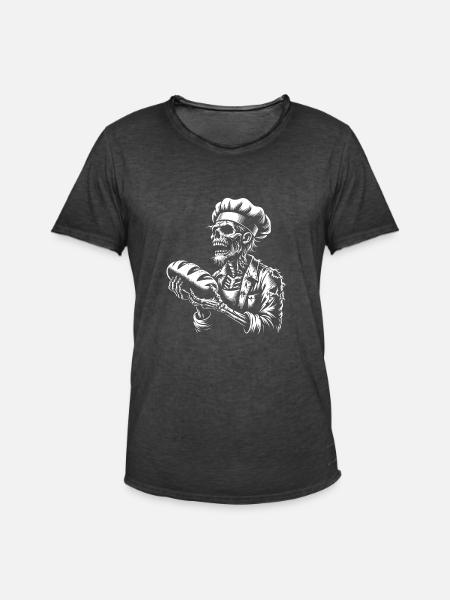 Zombie Baker Creepy Baker - Men's Vintage T-Shirt - washed black