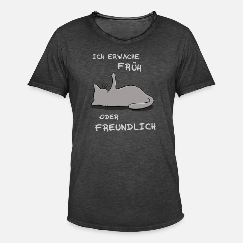 Ich erwache früh oder freundlich - Männer Vintage T-Shirt - Vintage Schwarz