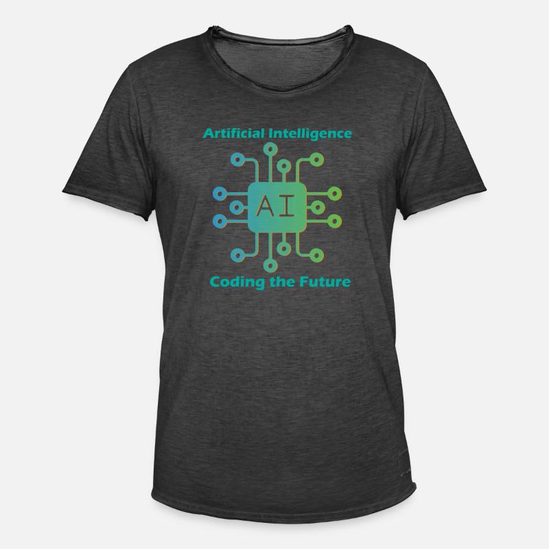 Artificial intelligence coding future - Men's Vintage T-Shirt - washed black