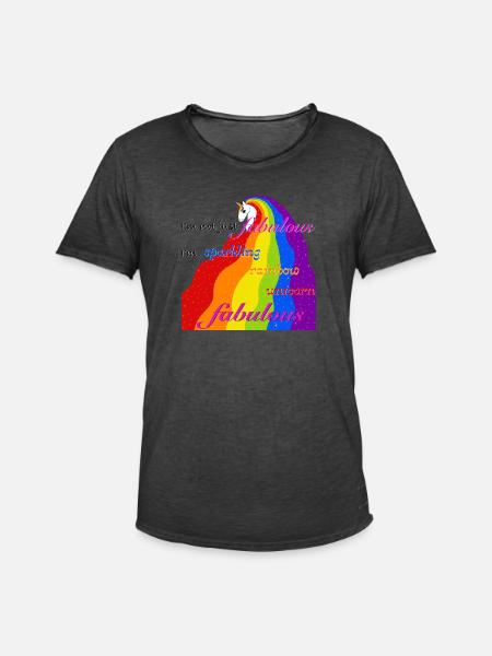Funkelndes Regenbogen-Einhorn fabelhaft - Männer Vintage T-Shirt - Vintage Schwarz